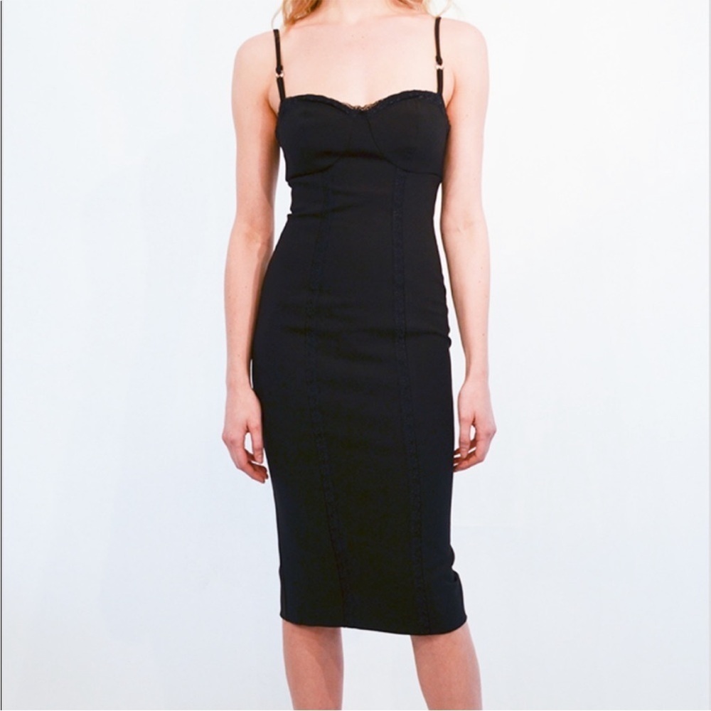 NWOT LIKELY Balcott Lace Trim Bodycon Dress